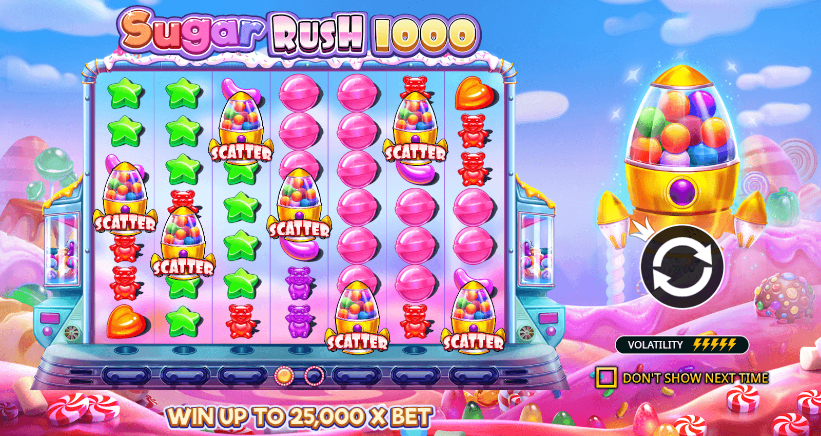 Sugar Rush 1000 — бонусный раунд Free Spins с каскадными множителями